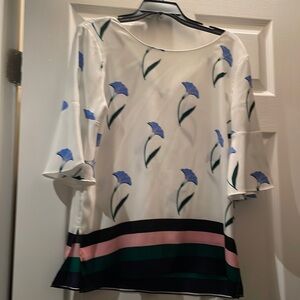 Ann Taylor white shirt with flowers